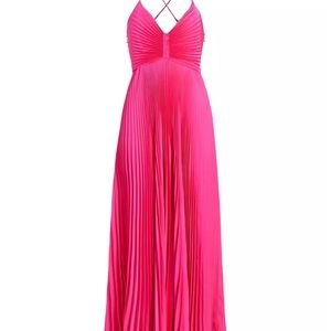 A.L.C. Aries Satin Pleated Dress